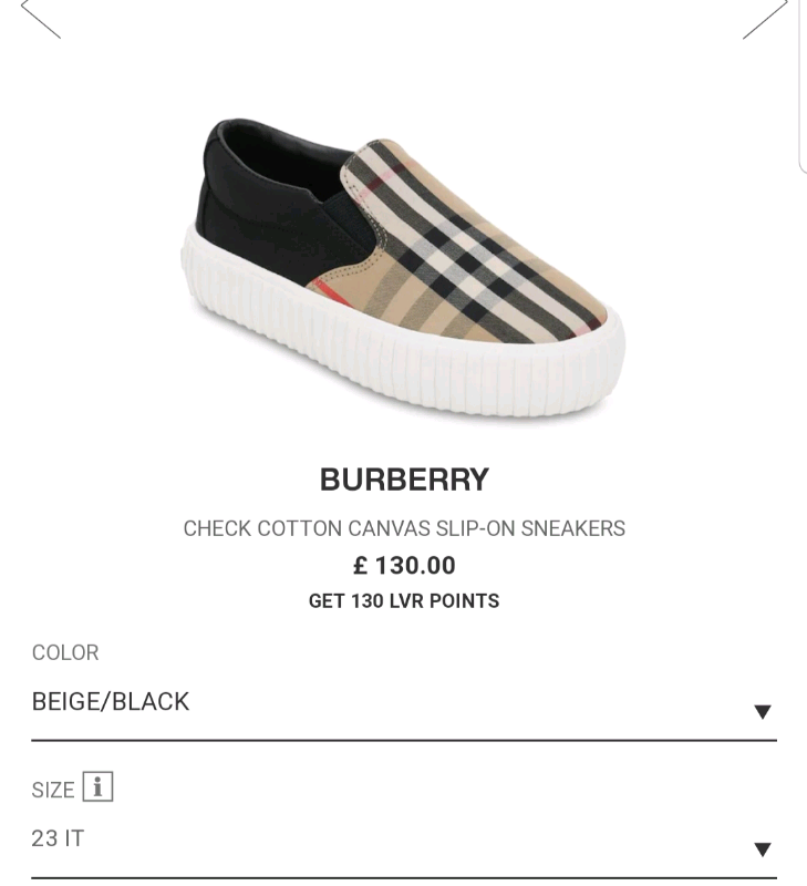 burberry shoe sizing